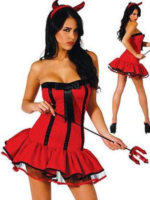 Sexy and Elegant Hot Red Party Dress Skirt Costume Set