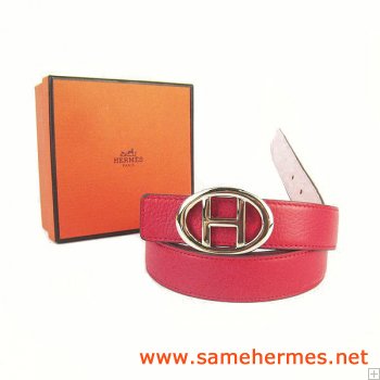 Hermes belt red and pink gold H buckle