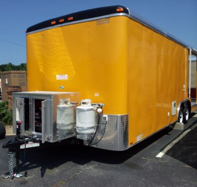 8.5X24 BBQ Beautiful Penske Yellow Concession Trailer