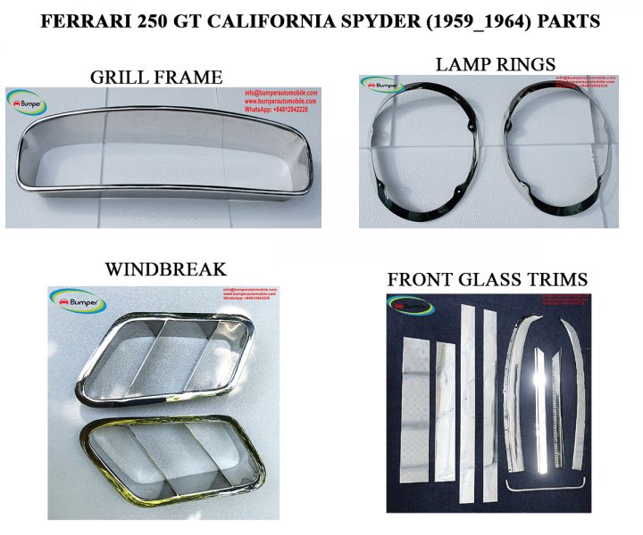 Ferrari 250 GT SWB California Spider front glass trims (1952-1964