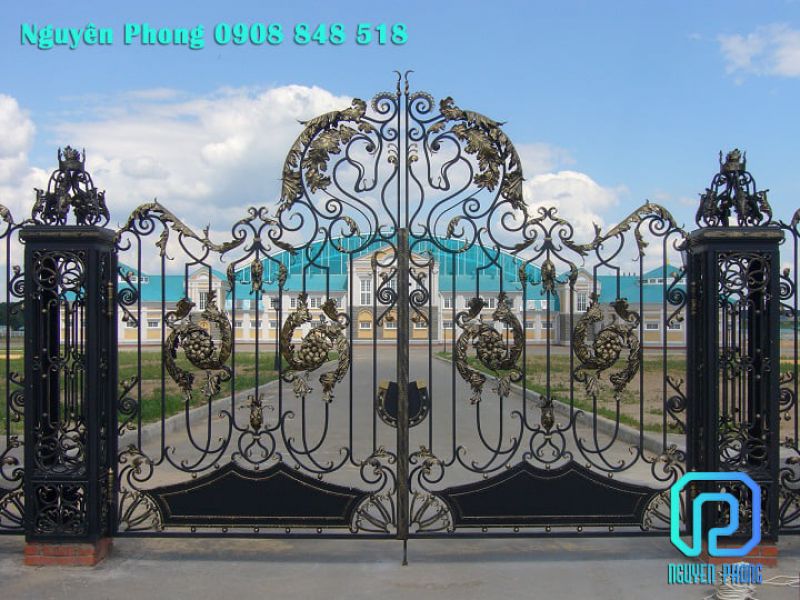 OEM metal art gates, wrought iron double swing gates