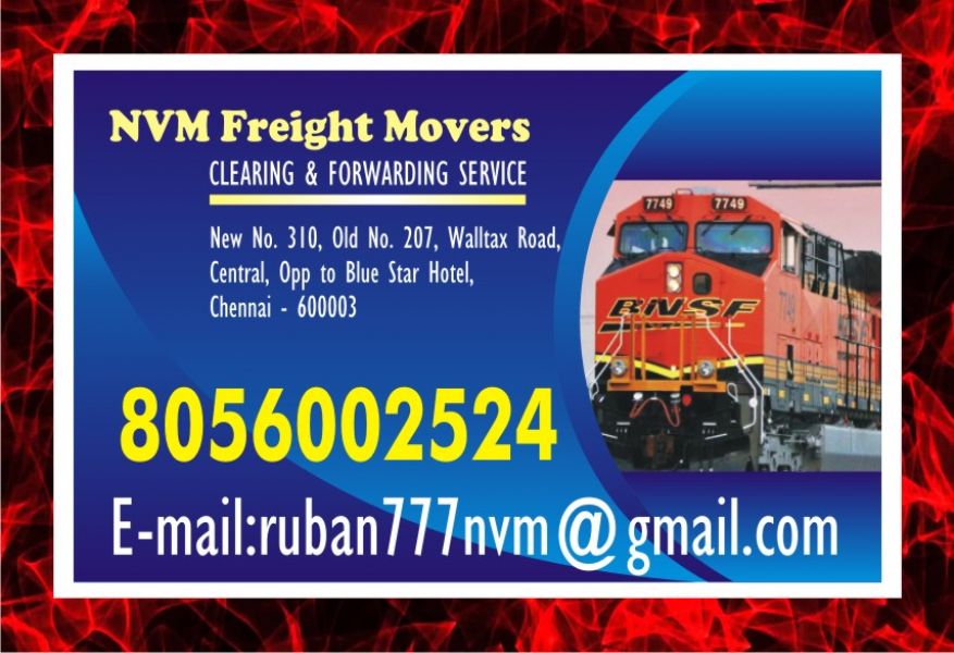 Chennai NVM Service Freight Movers 837 | 8056002524 | Chennai Rly. Clearing Agency 