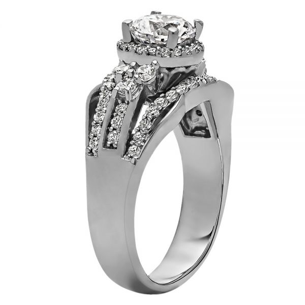 Buy Round Cut Halo Diamond Vintage Engagement Ring