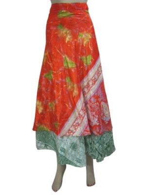 Floral Printed Reversible Two Layer Long Skirt Wrap Dress  $27.95