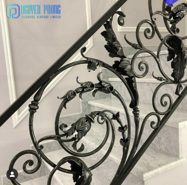 Classic hand-forged iron stair railing supplier