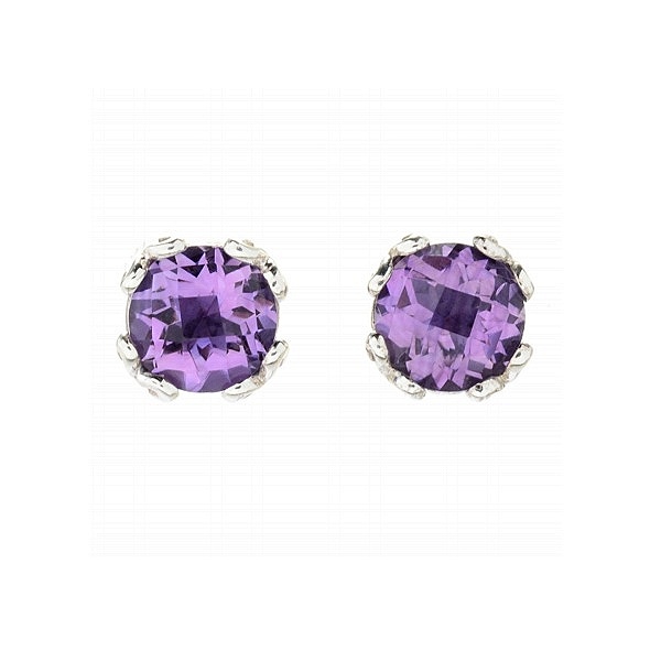 Shop Sterling Silver Amethyst Stud Earrings by Samuel B
