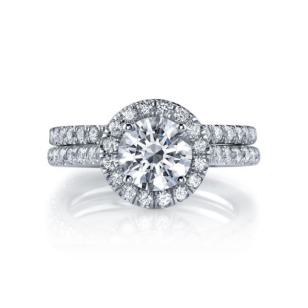 Shop Prong Princess Halo Style Semi Mount Engagement Ring 