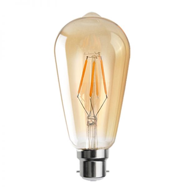  Dimmable ST64 B22 4W Retro Classic Filament LED Bulbs