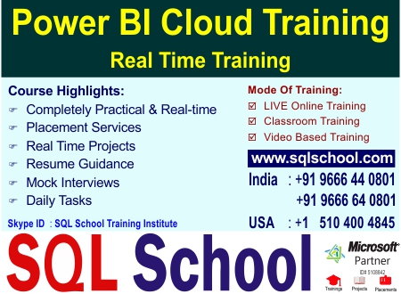 Real Time Live Online Training On Power BI @ SQL School