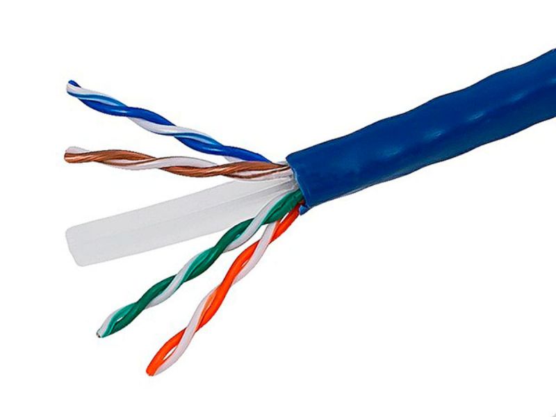 CAT6 Riser (CMR) 1000ft Ethernet Cable 550MHz UTP 23AWG Blue