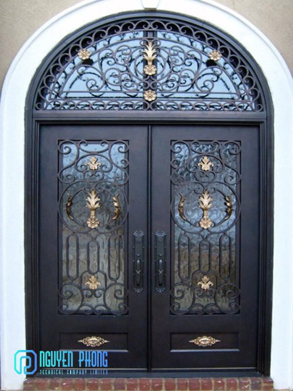 Custom single double wrought iron doors