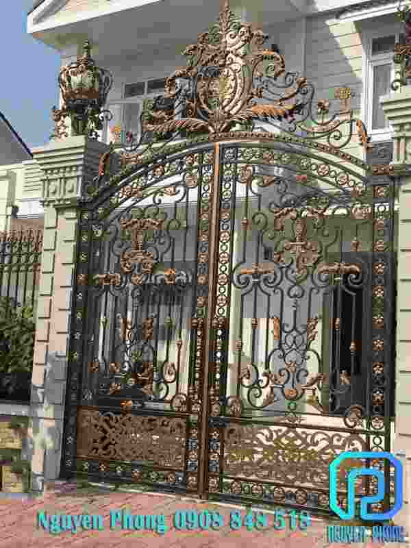 OEM metal art gates, wrought iron double swing gates