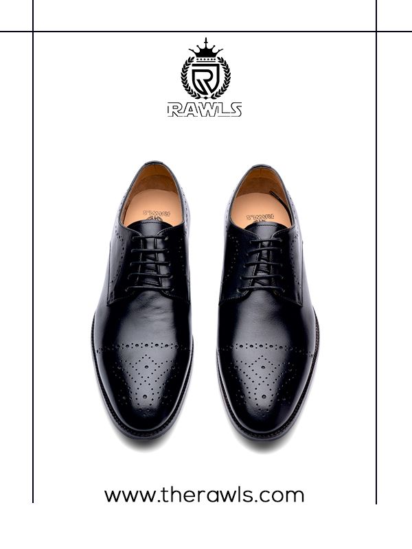 Rawls Luxure Wingtip Brogue Oxford Handcrafted Men Genuine Leather Lace up Dress Shoes 