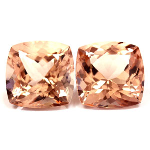 Shop Peach Morganite Cushion Matched Pair Online