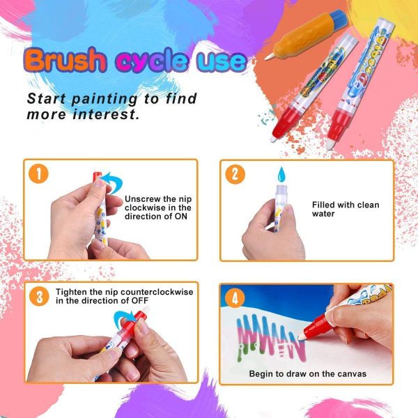 Wideword Water Drawing Mat Aqua Magic Doodle Kids Toys Mess Free Coloring Painting Educational Writi