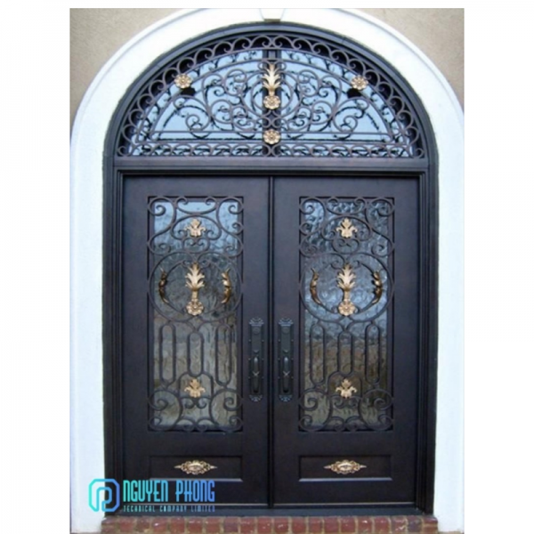 Custom wrought iron double doors, arch doors manufacturer