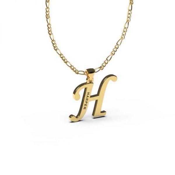Initial Name Necklace Gold Plated
