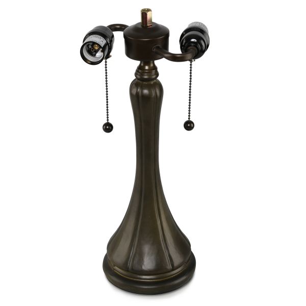 Serena d’italia Contemporary Tiffany 2 light Jeweled 22 in. Bronze Table Lamp