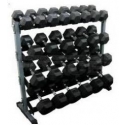 4 Tier Rubber Hex Dumbbell Rack