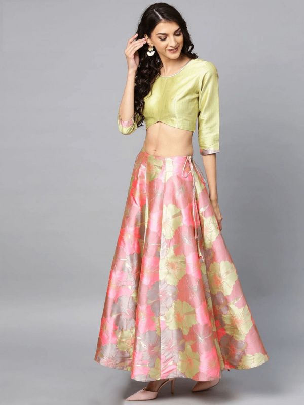 Bollywood Designer Crop Top with Lehenga Online | Party Wear Crop Top Lehenga Design | Ethnic Plus