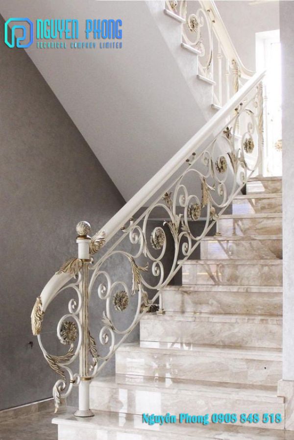 Classic hand-forged iron stair railing supplier