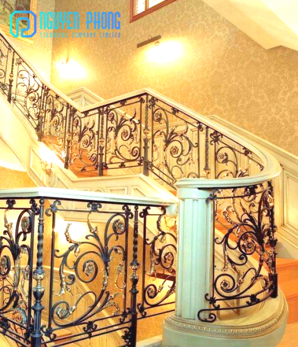 Ornamental wrought iron stair railing wholesale