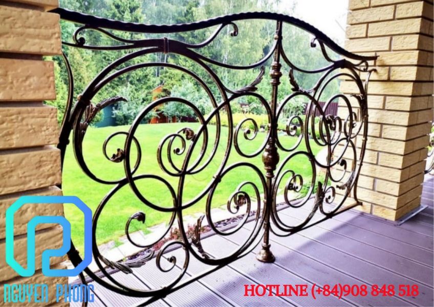 Crafted Wrought Iron Exterior Artistic Railings