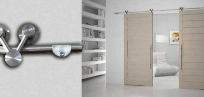 Get the best satin brass barn door hardware at Calusa Barn Door Hardware