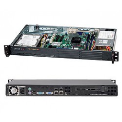 Supermicro 1U 502L D525 Atom, 1.8GHz 1MB Cache, 4GB Max RAM, 1 3.5' Fixed Disk Server