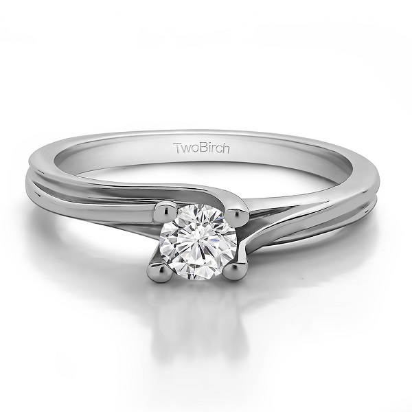 Buy 0.33 Carat Bypass Solitaire Diamond Engagement Ring