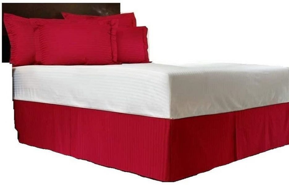 Red Striped Bed Skirt