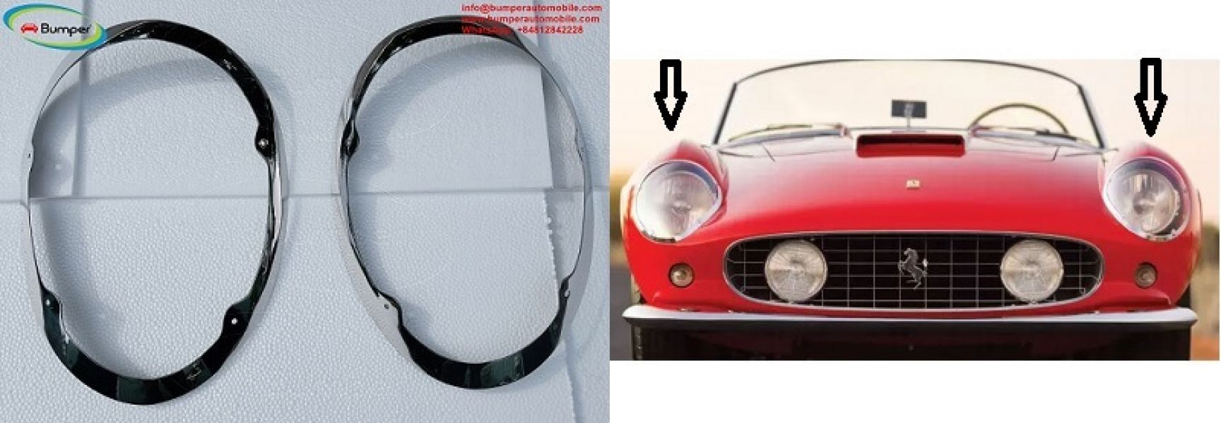 Ferrari 250 GT SWB California Spider Lamp Rings (1959-1964)